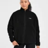 Oversized fleecejacka med dragkedja