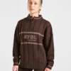 Athletics Oversized stickad tröja med 1/4 dragkedja