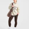Athletics Oversized stickad tröja med 1/4 dragkedja