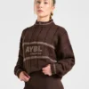 Athletics Oversized stickad tröja med 1/4 dragkedja