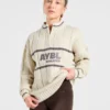 Athletics Oversized stickad tröja med 1/4 dragkedja