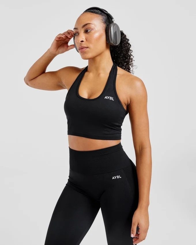 Empower sömlös halterneck-crop-top