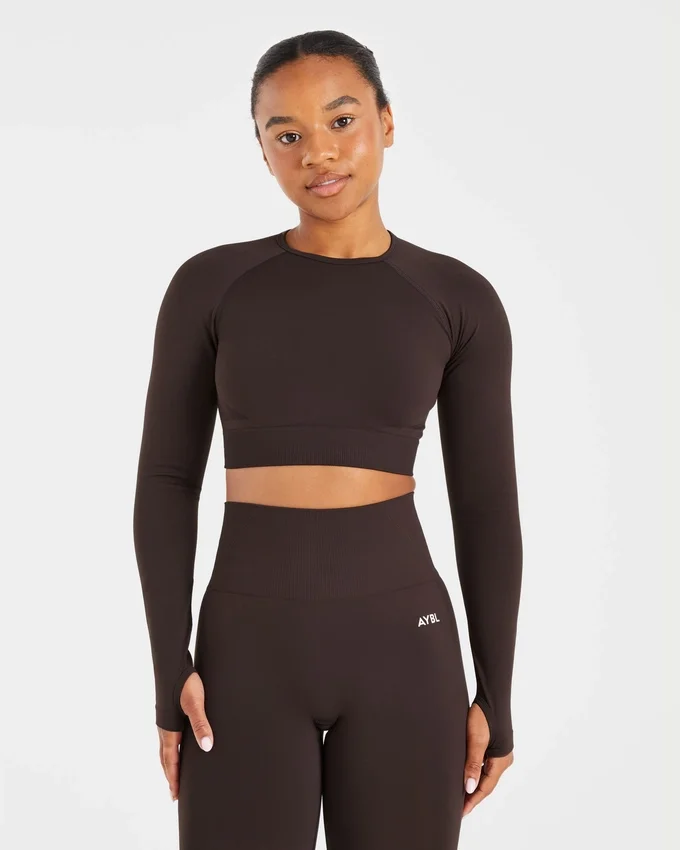 Empower sömlös långärmad crop-top