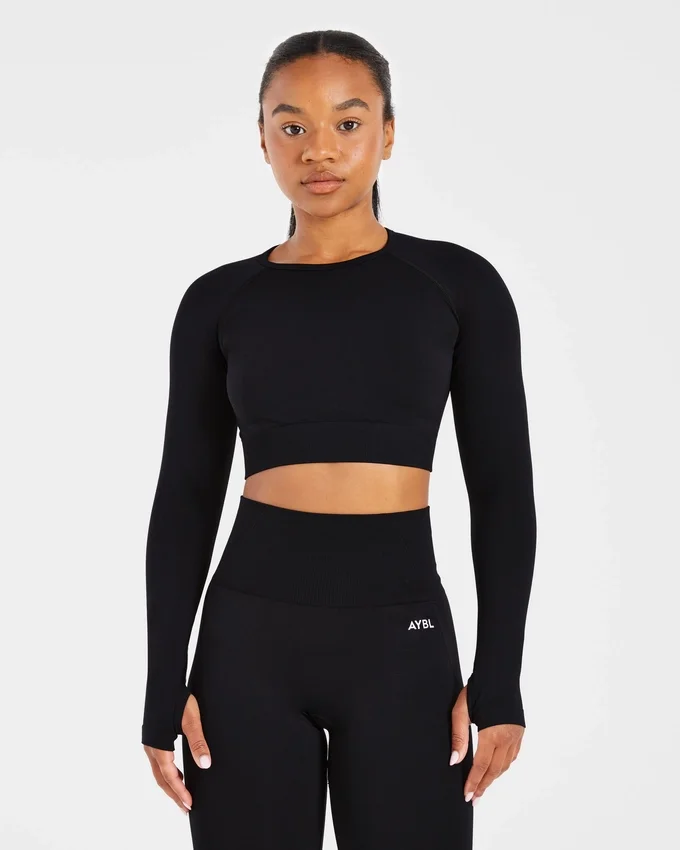 Empower sömlös långärmad crop-top