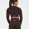 Empower sömlös långärmad crop-top