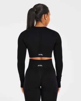 Empower sömlös långärmad crop-top