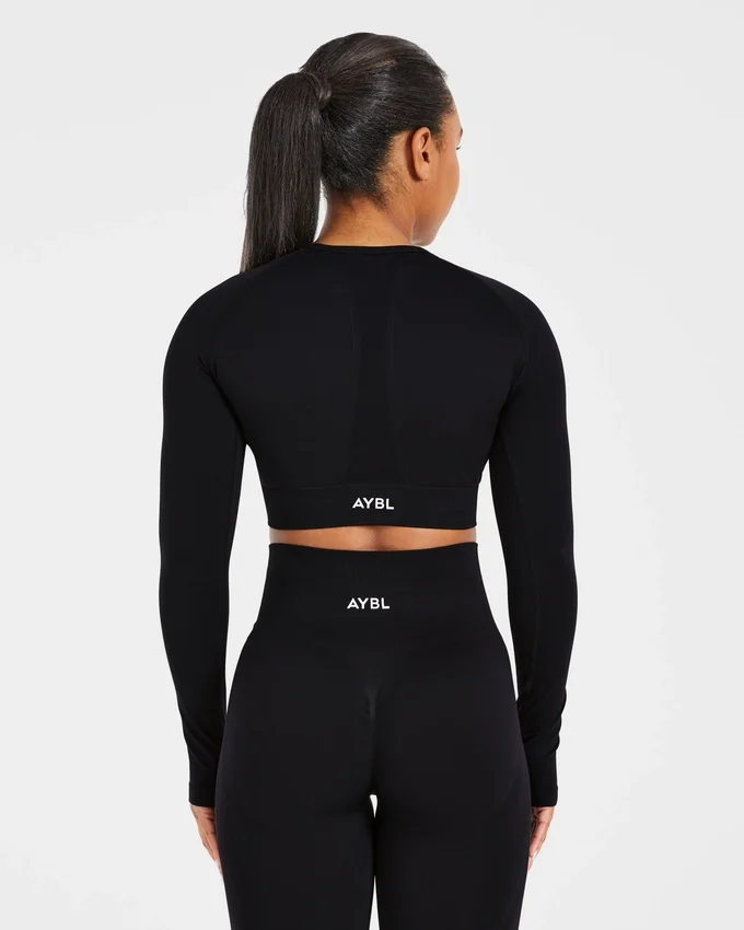 Empower sömlös långärmad crop-top
