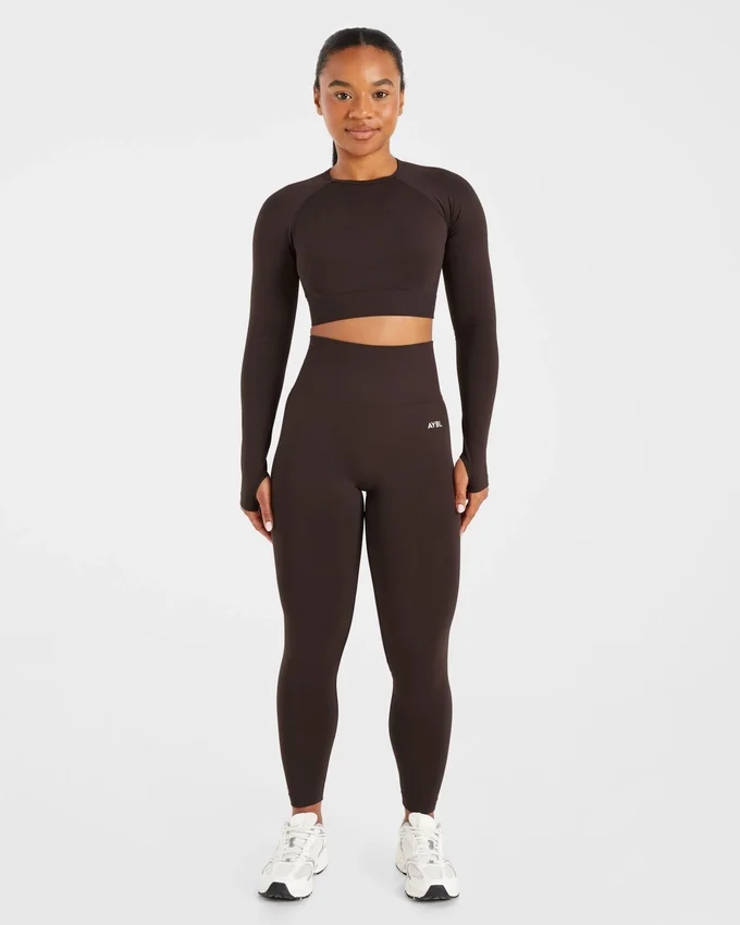 Empower sömlös långärmad crop-top