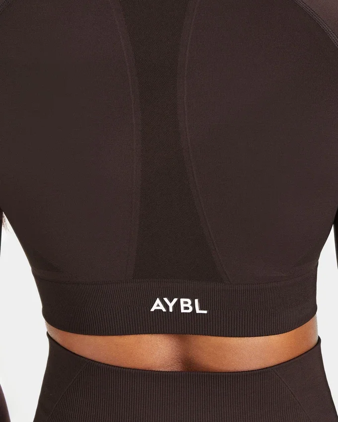 Empower sömlös långärmad crop-top