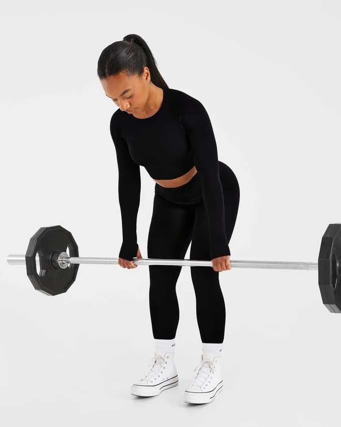 Empower sömlös långärmad crop-top