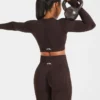 Empower sömlös långärmad crop-top