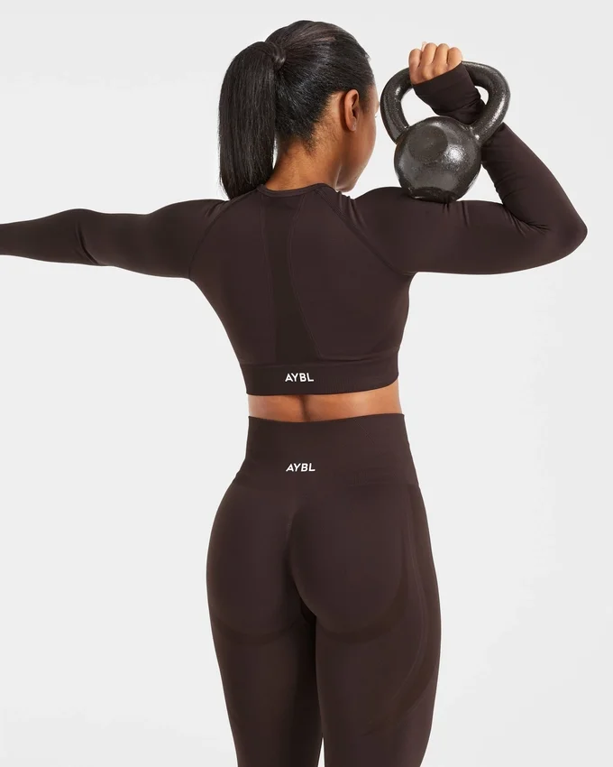 Empower sömlös långärmad crop-top