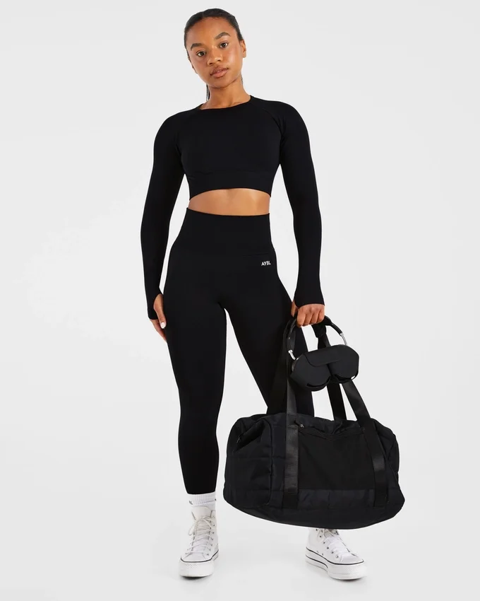 Empower sömlös långärmad crop-top