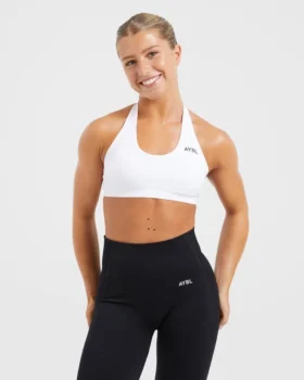 Essential sömlös sport-BH med halterneck