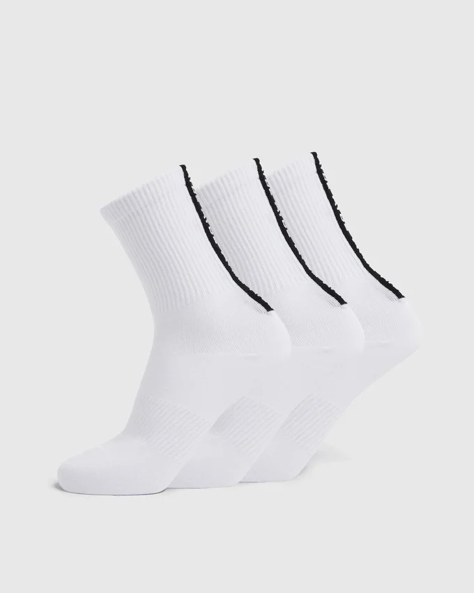 Everyday Back Stripe Crew-strumpor (3-pack)