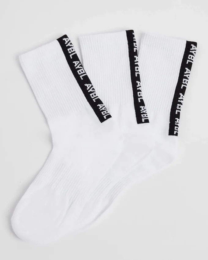 Everyday Back Stripe Crew-strumpor (3-pack)