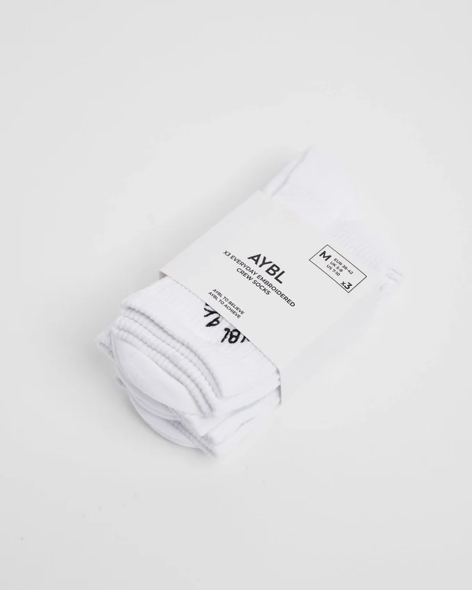 Everyday broderade strumpor (3-pack)