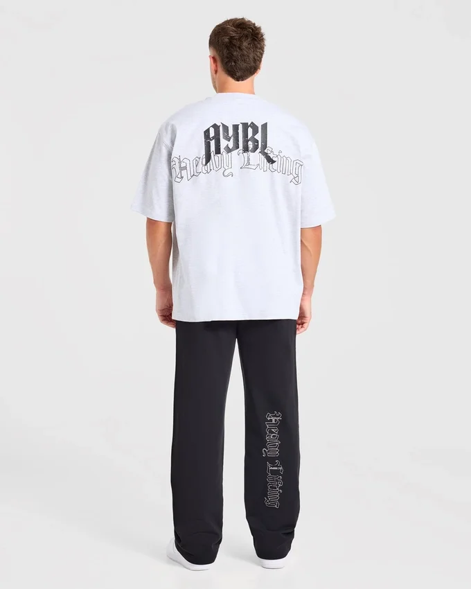 Heavy Lifting Gothic Oversized Mjukisbyxor med raka ben