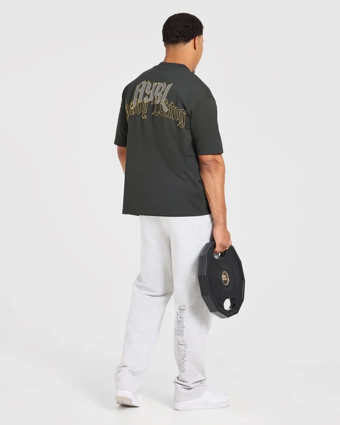 Heavy Lifting Gothic Oversized Mjukisbyxor med raka ben