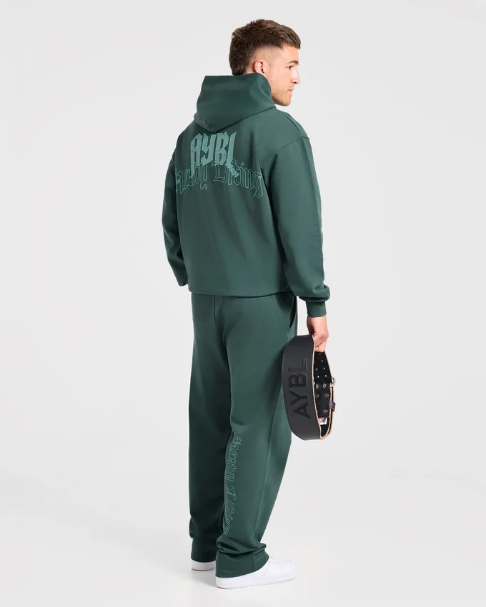 Heavy Lifting Gothic Oversized Mjukisbyxor med raka ben