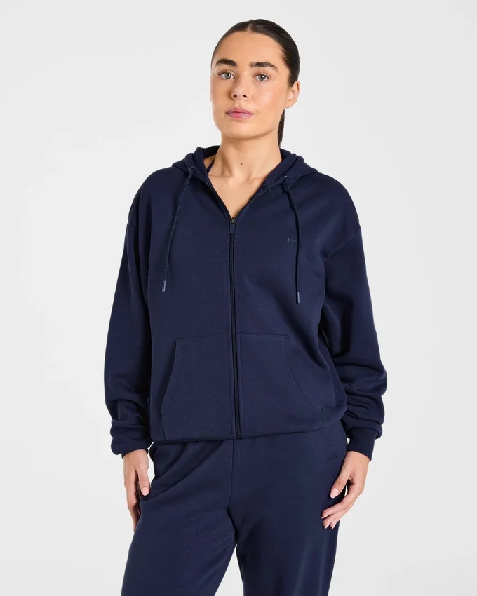 Lifestyle-hoodie i oversized-modell med dragkedja