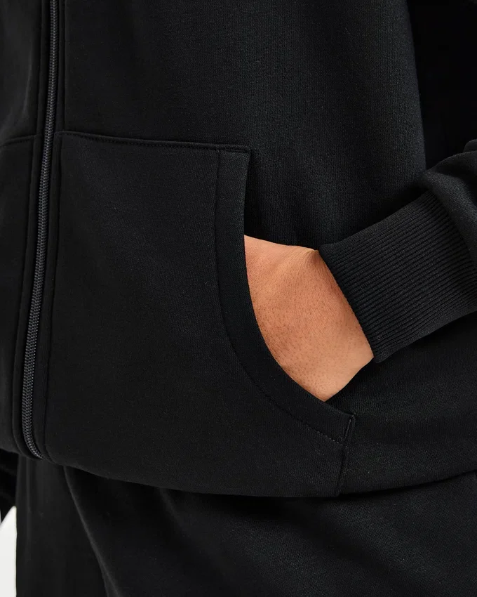 Lifestyle-hoodie i oversized-modell med dragkedja