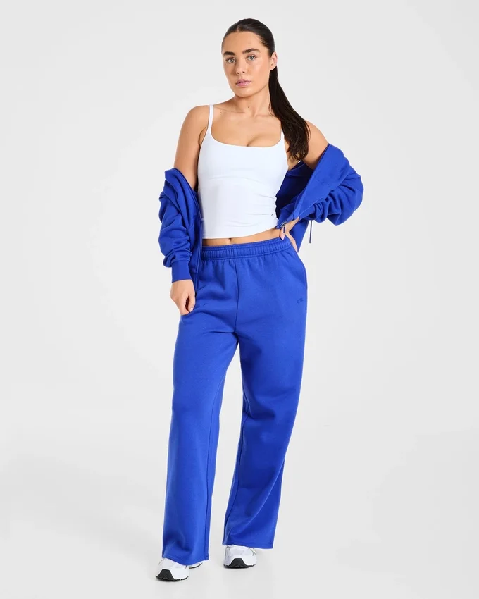Lifestyle-mjukisbyxor med raka ben i oversized-passform
