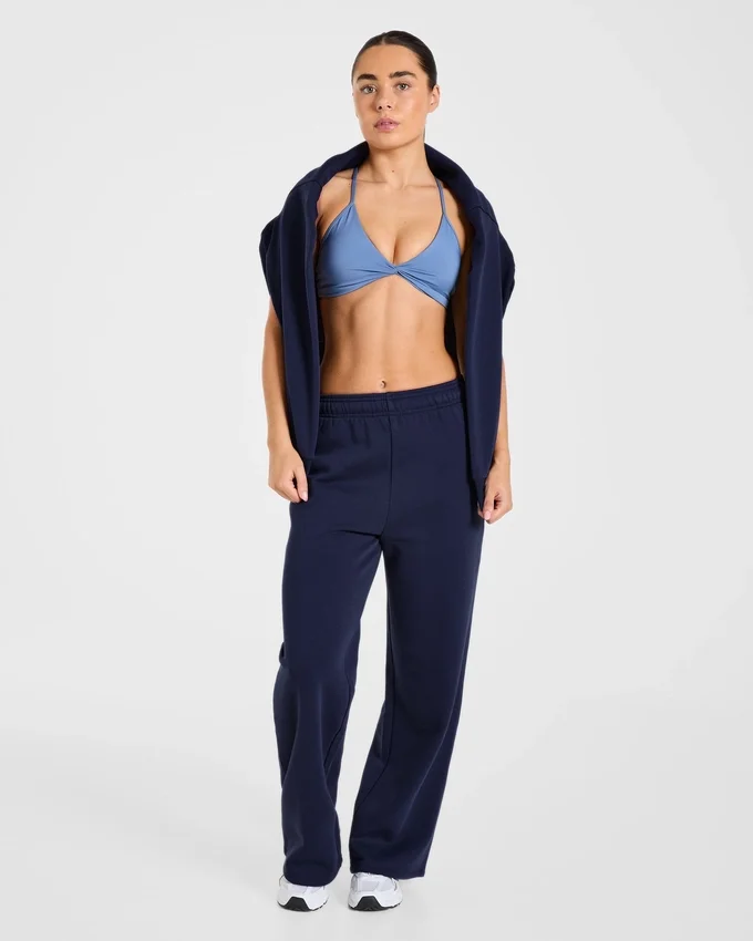 Lifestyle-mjukisbyxor med raka ben i oversized-passform