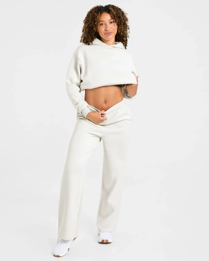 Lifestyle-mjukisbyxor med raka ben i oversized-passform