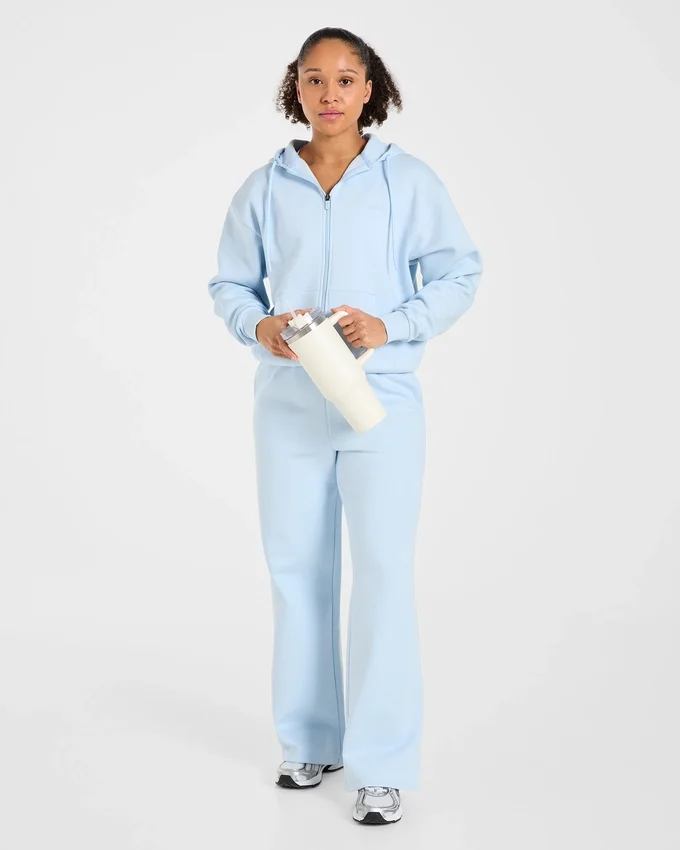 Lifestyle-mjukisbyxor med raka ben i oversized-passform
