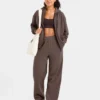 Lifestyle-mjukisbyxor med raka ben i oversized-passform