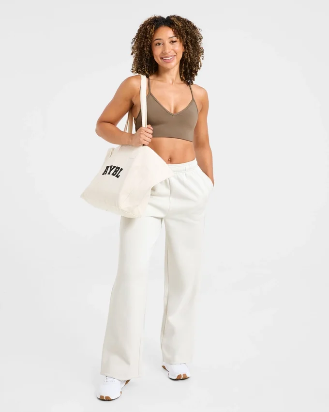 Lifestyle-mjukisbyxor med raka ben i oversized-passform