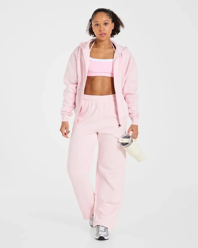 Lifestyle-mjukisbyxor med raka ben i oversized-passform
