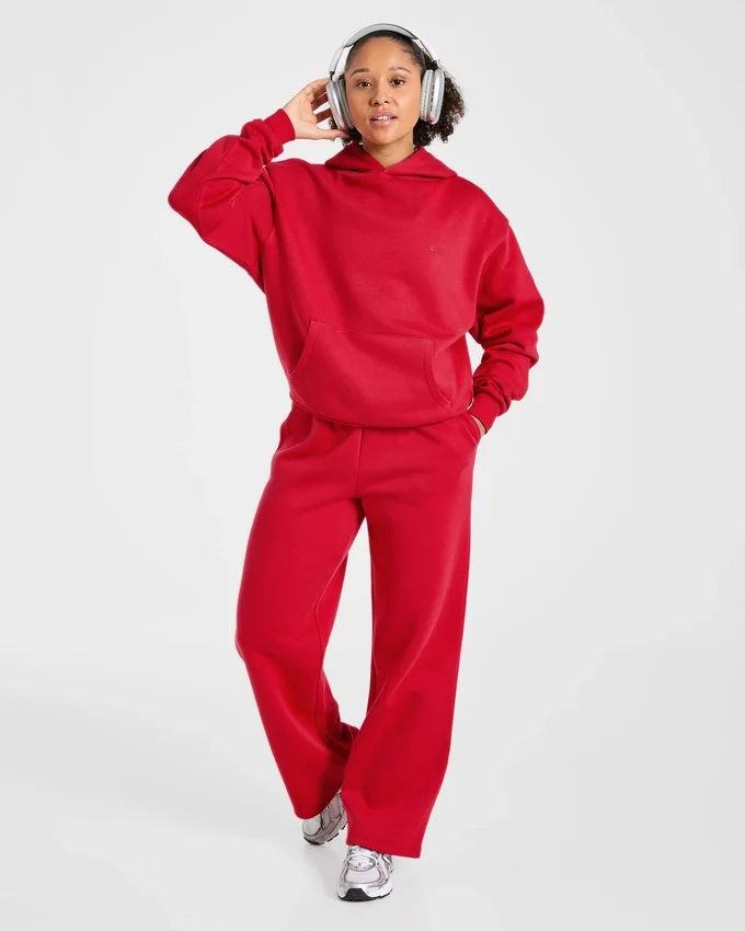 Lifestyle-mjukisbyxor med raka ben i oversized-passform