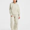 Mjuk, oversized stickad hoodie