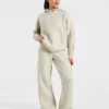 Mjuk, oversized stickad hoodie