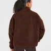 Oversized fleecejacka med dragkedja