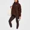 Oversized fleecejacka med dragkedja