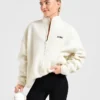 Oversized fleecejacka med dragkedja