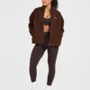 Oversized fleecejacka med dragkedja