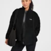 Oversized fleecejacka med dragkedja