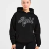 Oversized-hoodie med broderad text