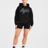 Oversized-hoodie med broderad text