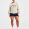Oversized-hoodie med broderad text