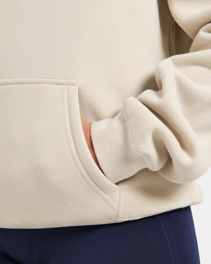 Oversized-hoodie med broderad text