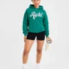 Oversized-hoodie med broderad text