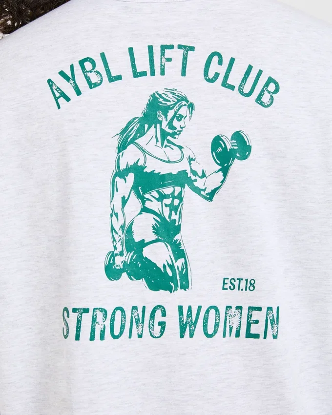 Oversized-T-shirt med tryck ”Strong Women”
