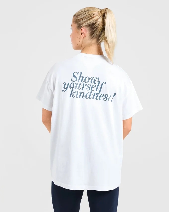 Oversized-T-shirt med trycket ”Show Yourself Kindness”