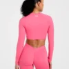 Physique långärmad crop-top
