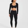 Physique långärmad crop-top